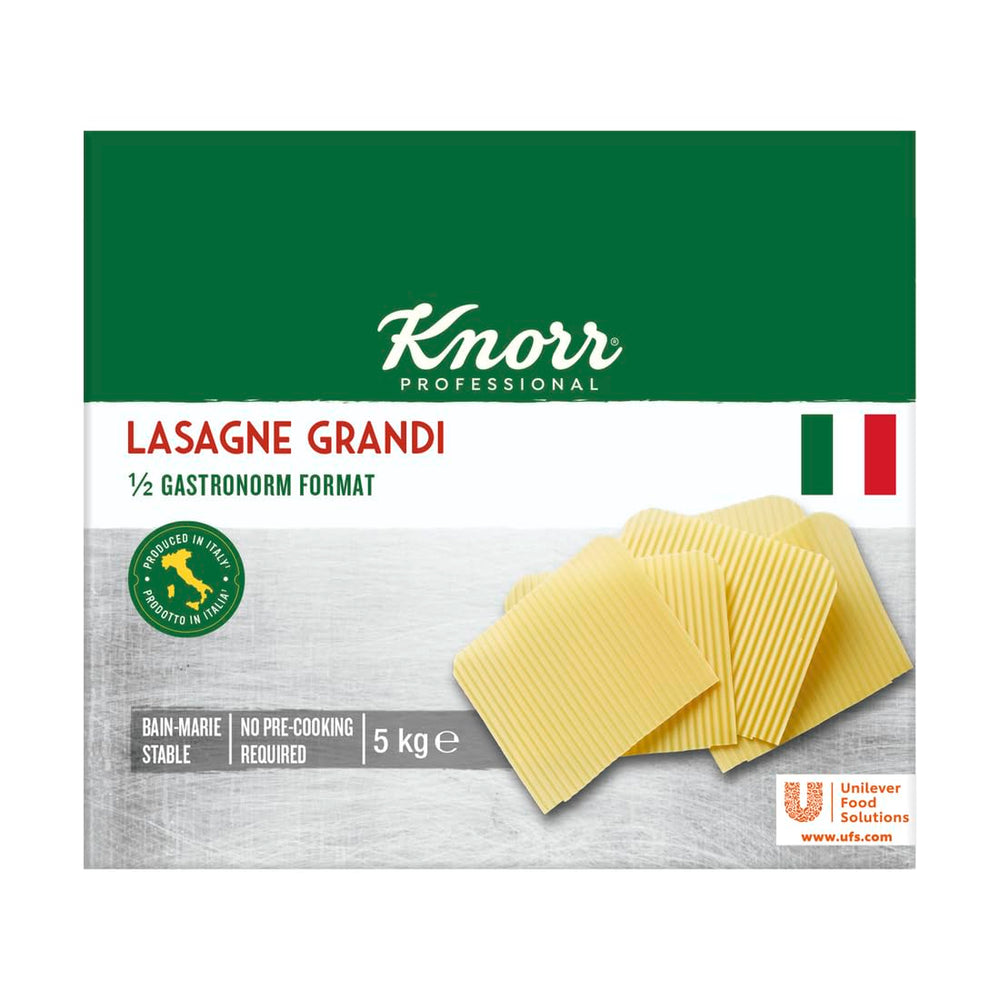 Lasagne Grandi Knorr 1/2 Größe Gastronorm - gewellte Teigblätter für Nudeln - Großpackung, 5000 g