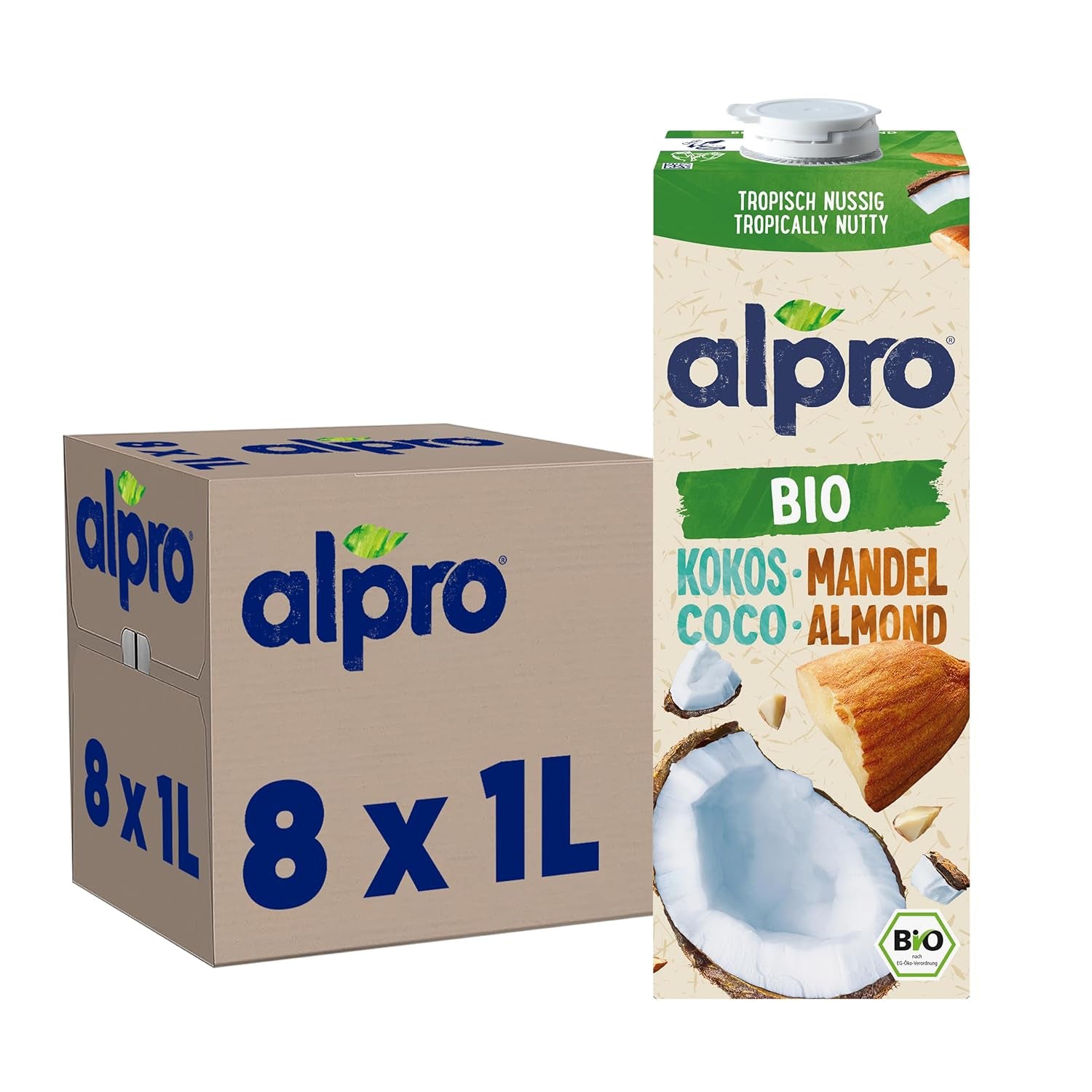 Alpro Bio Kokos-Mandeldrink – 8 x 1 l