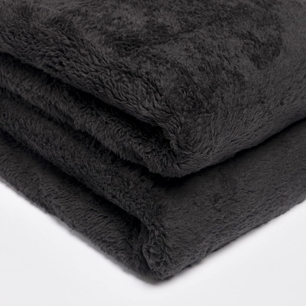 Brentford's Teddy-Fleece-Decke, große Bettdecke, Plüsch, superweich, warm, für Sofa, Bett, Tagesdecke, Schwarz – 150 x 200 cm. Betten und Decken. Besuchen Sie den Brentfords-Store