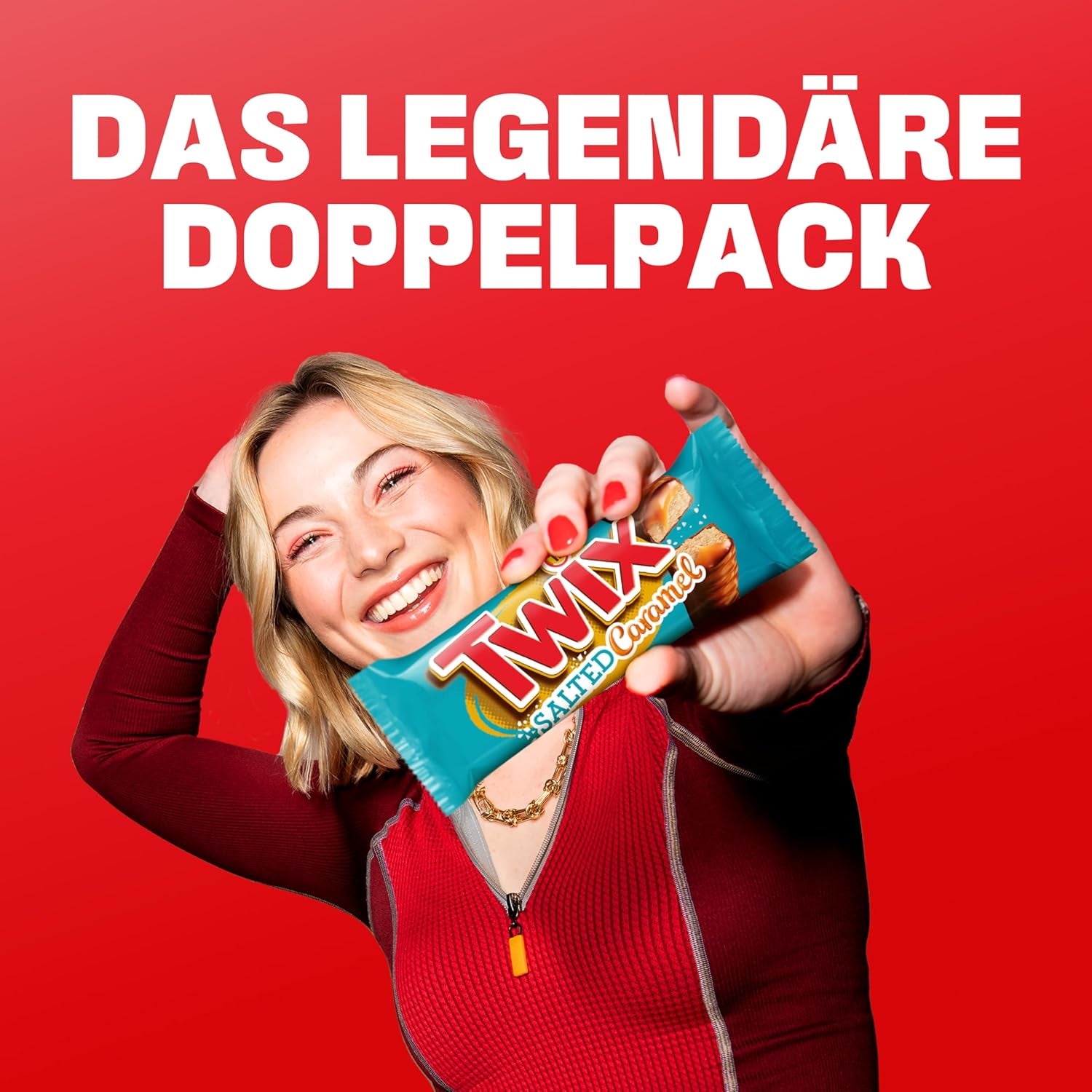 Twix Schokoriegel mit gesalzenem Karamell | Großpackung Schokolade | 30 Doppelriegel (30 x 46g)