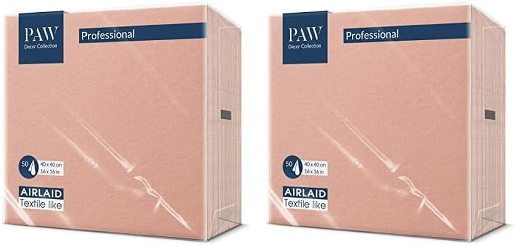 PAW - Șervețele Airlaid (40 X 40 Cm) I 50 bucăți I Unicolor I Asemănătoare țesăturii I Decor de masă elegant I Horeca I Pentru ocazii importante precum nunți, petreceri, Crăciun I Unicolor: Roz