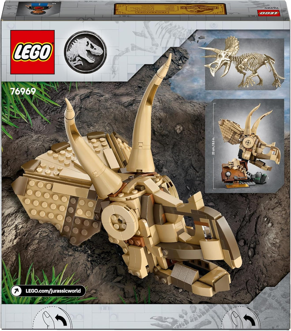 LEGO Jurassic World Dinosaurierfossilien: Triceratops-Schädelmodell, Dinosaurierspielzeug für Jungen und Mädchen ab 9 Jahren, Geschenk für Kinder und Fans Jurassic World 76969 Bausets Besuchen Sie den LEGO-Store