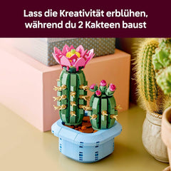 LEGO Botanicals Blühender Kaktus – Set mit Kunstpflanze mit 2 Kakteen & künstlichen Blüten – DIY Deko – Giftidee zum Geburtstag für Mädchen ab 9 Jahren & Erwachsene Pflanzenliebhaber – 11509