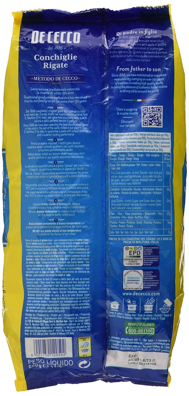 Conchiglie Rigate, 500 g (1er Pack)