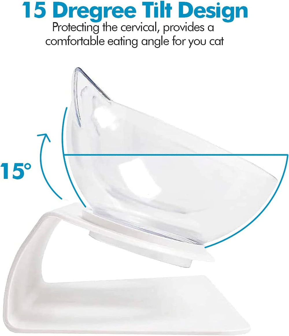 Edipets, Katzennapf erhöht, Einzel oder Doppel, Antischlingnapf, Erhöchte, für Hund und Katze (Transparent)