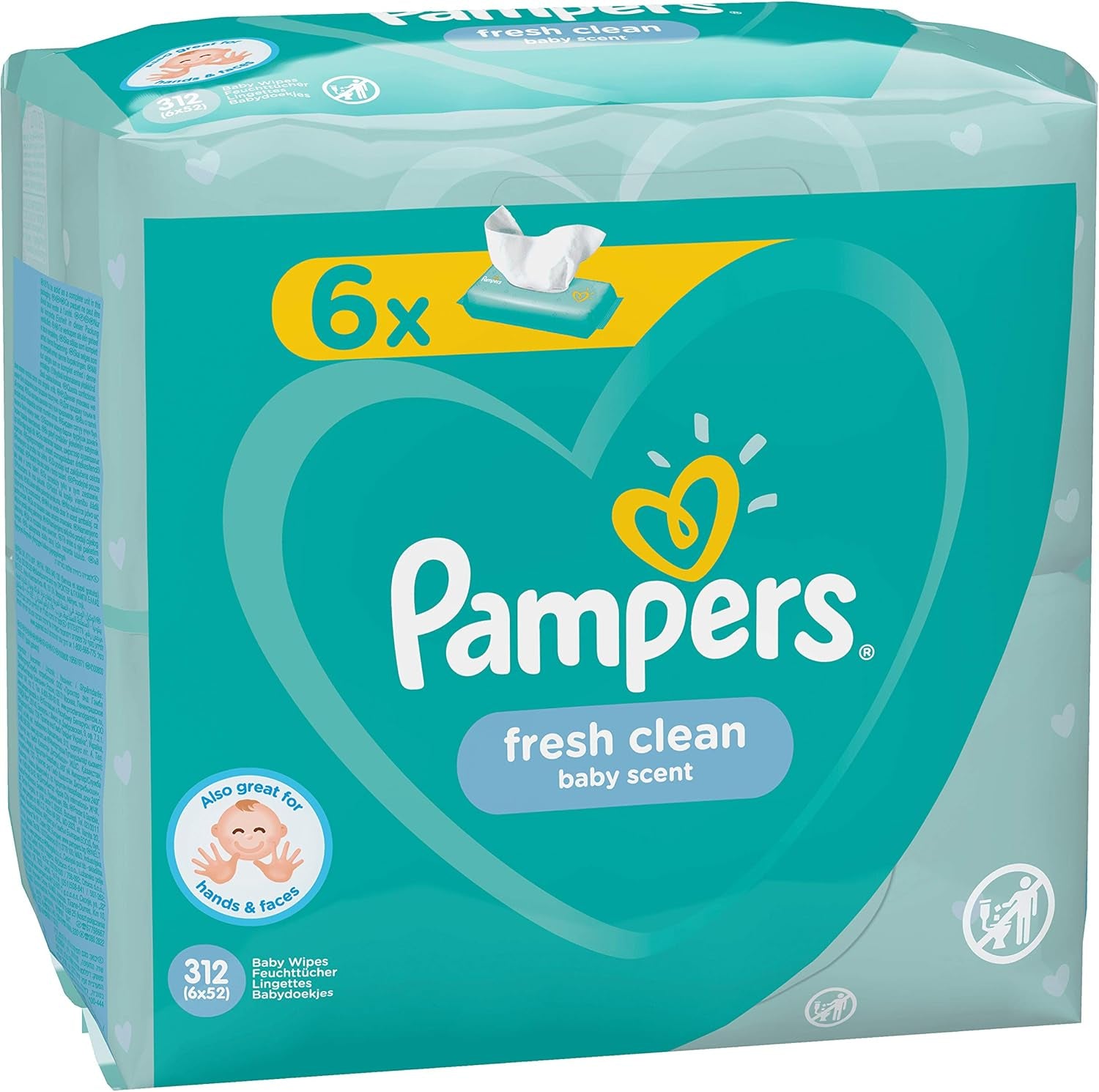 Pampers 81688049 Fresh Clean Babytücher, weiß