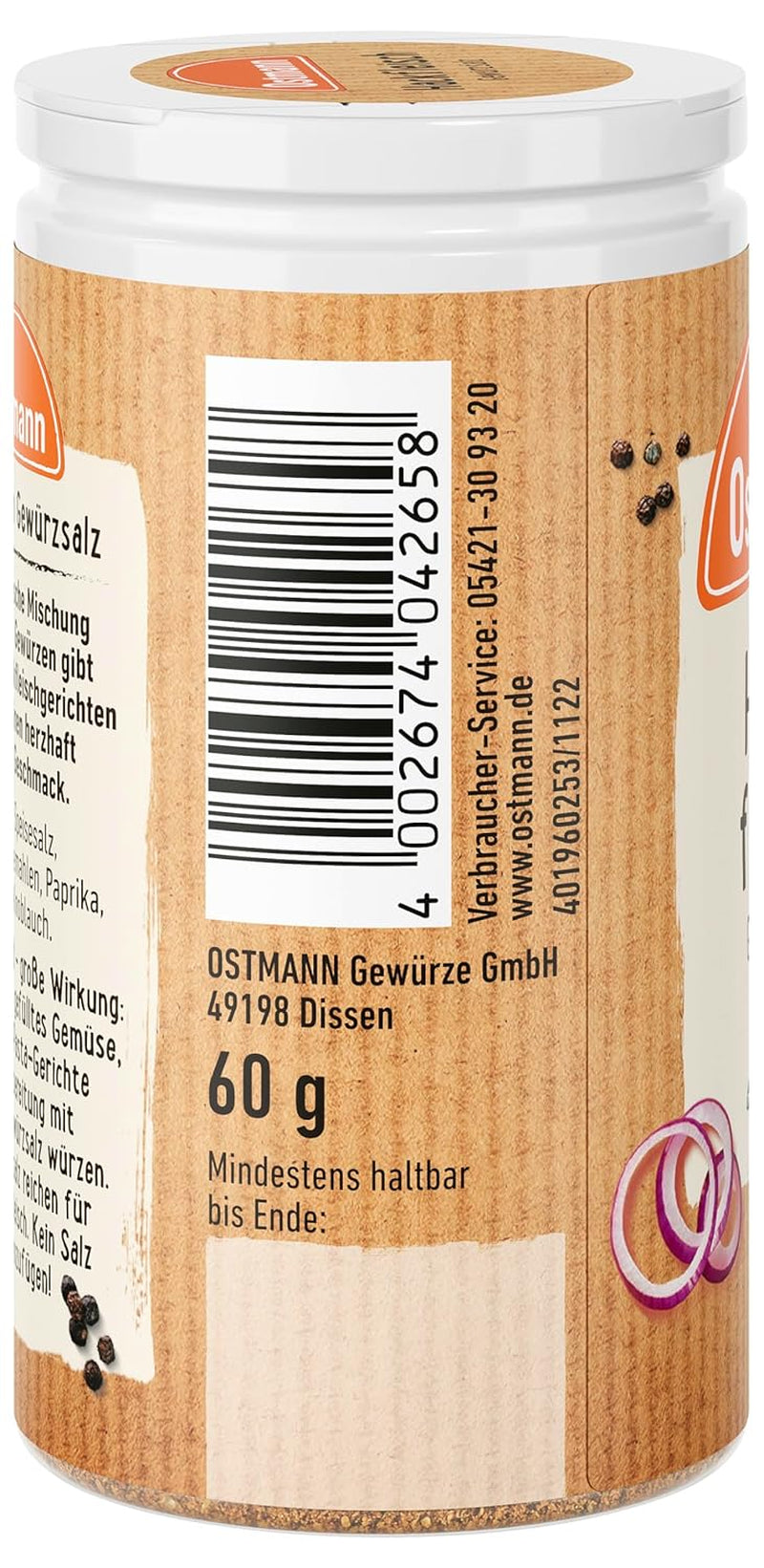 Ostmann Gewürze - Hackfleisch Gewürzsalz | Gewürze für Hackfleisch, Buletten oder Cevapcici | 60 g in Streudose