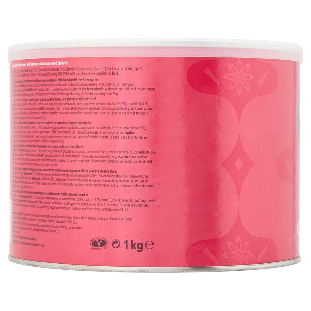 Drink Me Chai Spiced Chai Latte 1 kg (pachet de 1) - doar adaugă apă, pudră Chai Latte (50 porții)