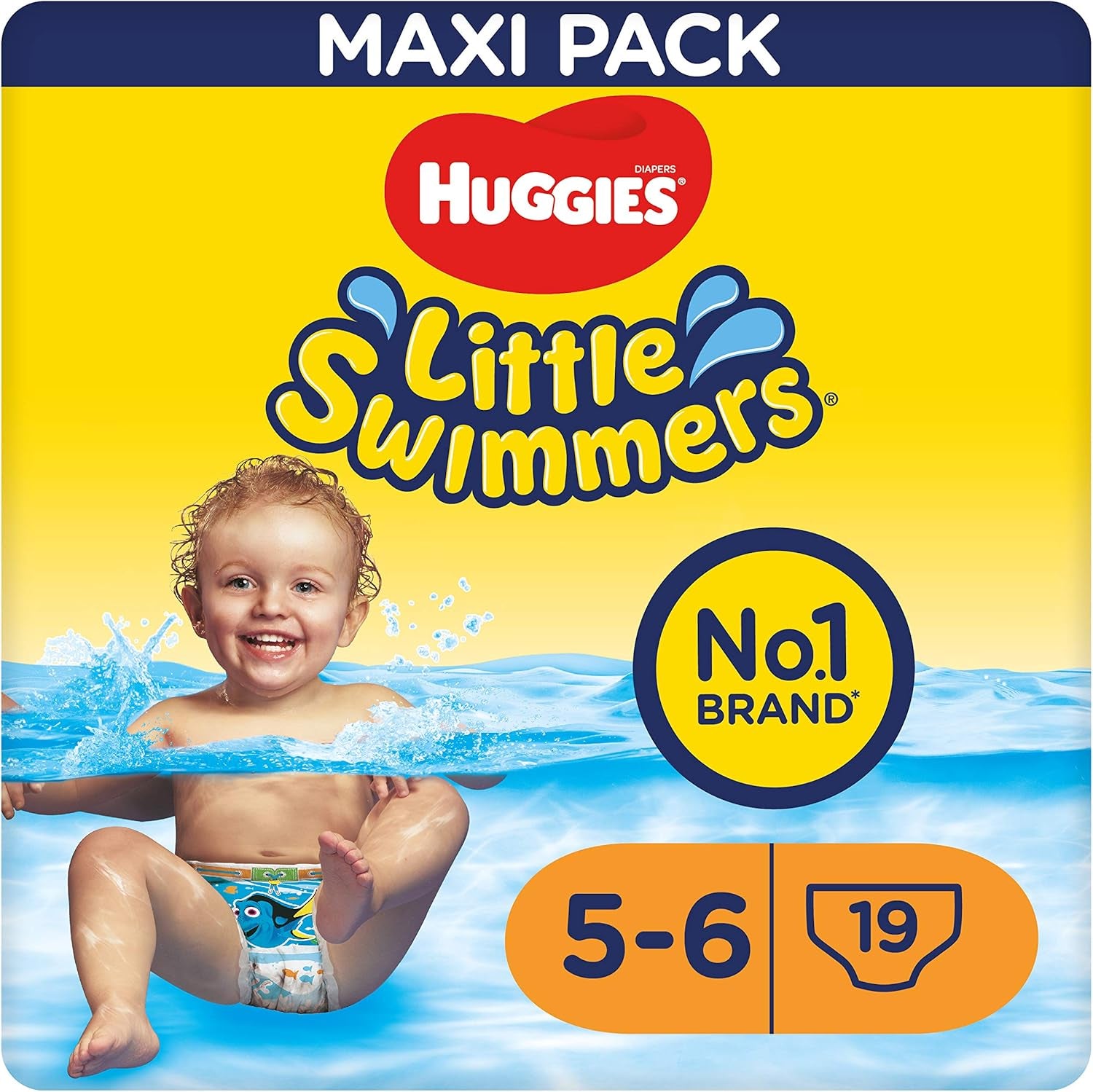 Huggies Little Swimmers Schwimmwindeln Größe 5/6 (12–18 kg), 1 Packung mit 19 Stück