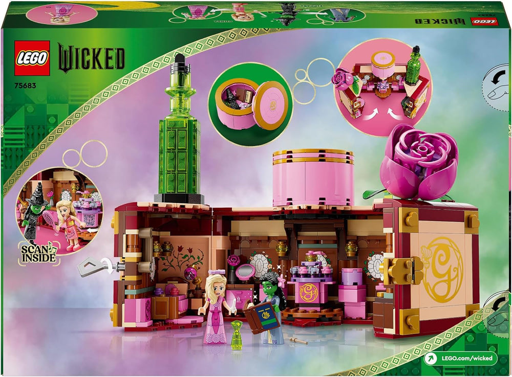 LEGO Schlafzimmer der bösen Glinda und Elphaba – Puppenhaus mit 2 Mini-Puppen von Witches of Oz, coolen Accessoires wie Blumen und Outfits – Kreatives Spielzeug für Mädchen ab 8 Jahren und Fans – 75683 Bausätze Besuchen Sie den LEGO-Store