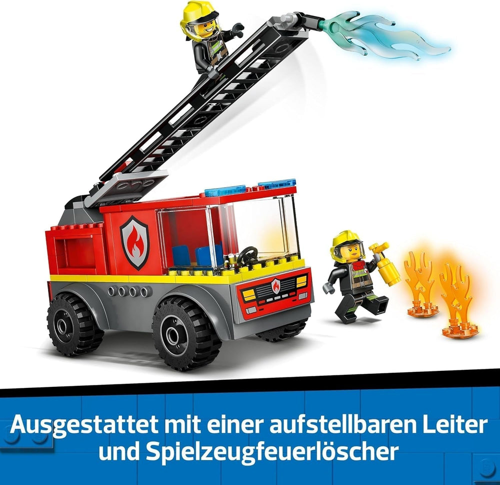 Camion cu scară de incendiu LEGO City - Camion de pompieri jucărie cu 2 minifigurine de pompieri pentru băieți și fete de la 4 ani - jucărie educativă - cadou pentru preșcolari 60463 Seturi de constructie Besuche den LEGO-Store