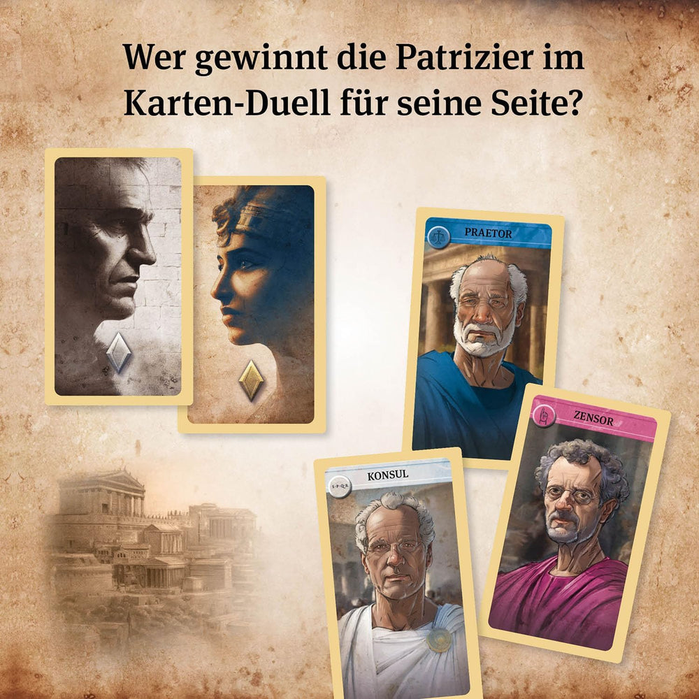 KOSMOS 684556 Caesar & Cleopatra, Strategie-Kartenspiel für 2 Spieler ab 10 Jahren, Erwachsenenspiel, Brettspiel für 2