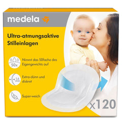 Ultra atmungsaktive Stilleinlagen von Medela, 120 Stück Lebensmittel- und Stillzubehör Bebe Naty Shop