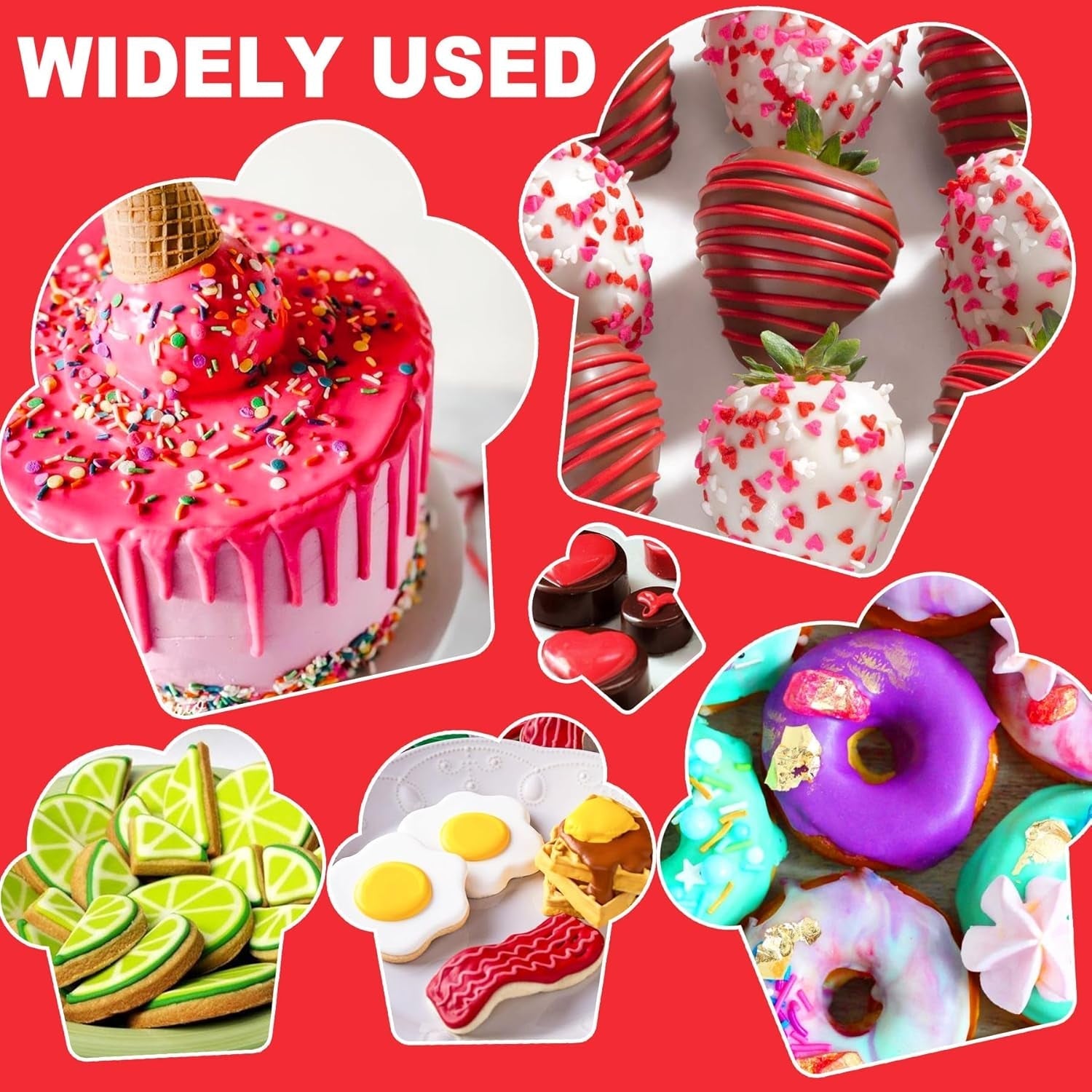 Colorant alimentar liposolubil - 12 culori coloranți alimentari pe bază de ulei pentru ciocolată, cremă de unt, bomboane, glazură - colorant alimentar concentrat pe bază de ulei pentru copt, gătit, fondant - 6 ml fiecare