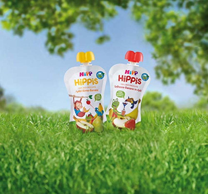 HiPP Bio für Kinder HiPPiS Erdbeer-Banane im Apfel – Theo Toucan, 100g