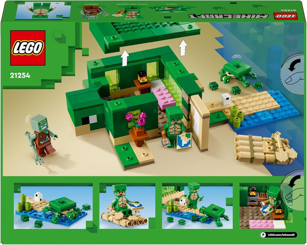 LEGO Minecraft The Turtle Beach House Spielzeughaus mit Zubehör für Mädchen und Jungen ab 8 Jahren, Set mit Tieren und Charakteren aus dem Videospiel, Geschenk für Gamer 21254 Bausets Besuchen Sie den LEGO-Store