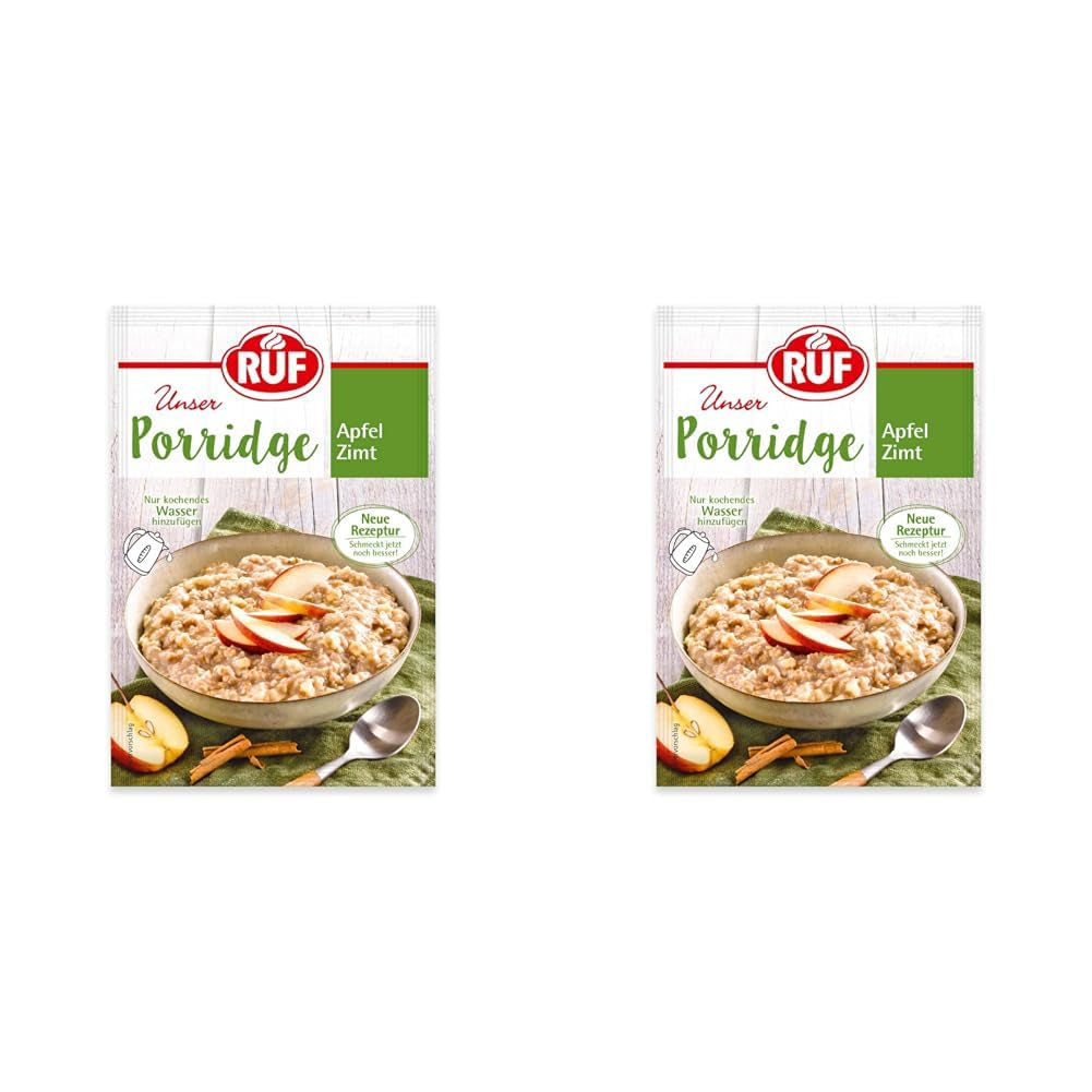 RUF Instant-Haferflocken mit Erdbeeren und Vanille, eine Sommermahlzeit mit Hafer, in 3 Minuten fertig, 1 Beutel x 65 g