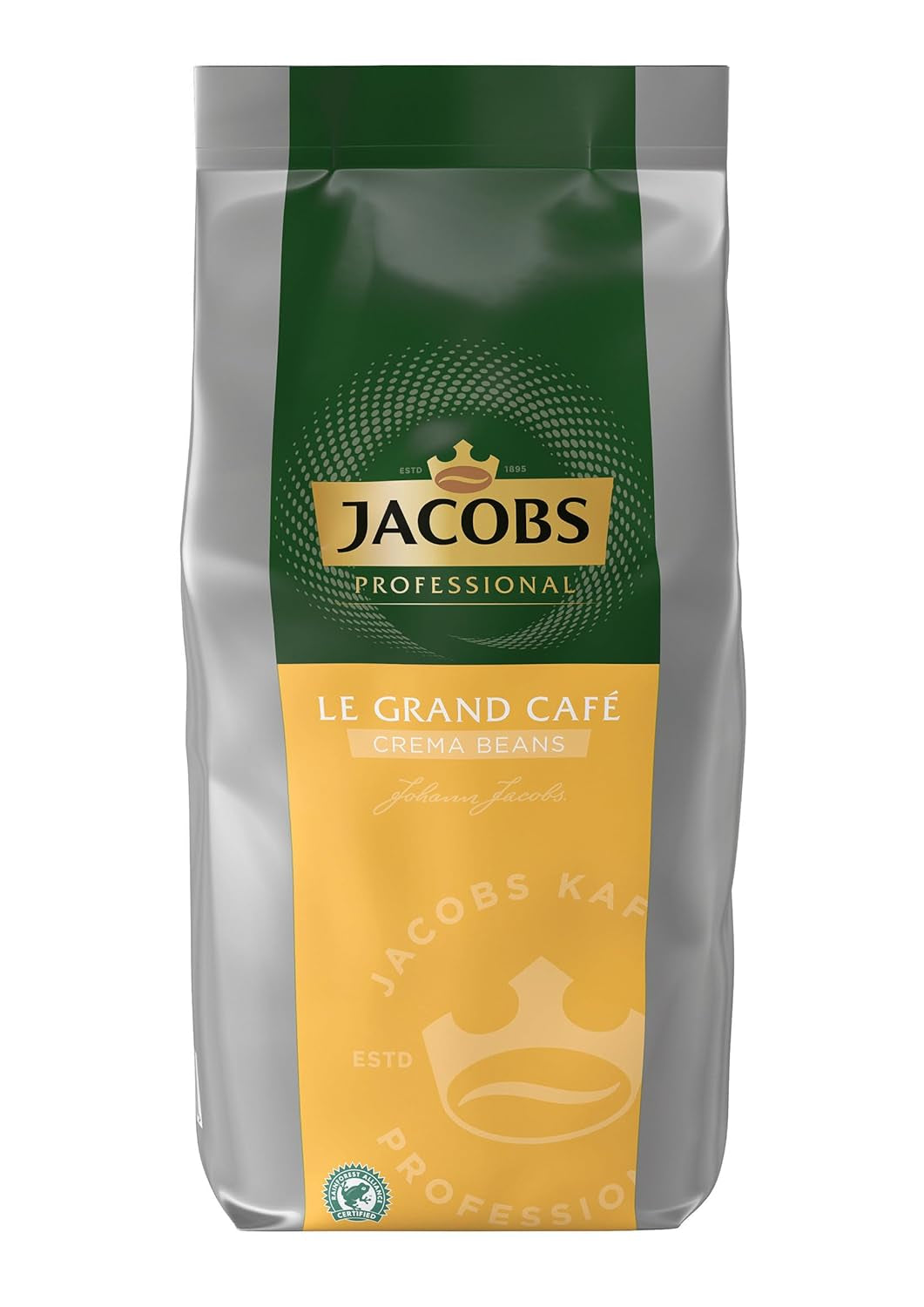 Boabe de cafea Jacobs Professional Le Grand Café Crema, intensitate 2/5, boabe întregi de cafea, 1 kg