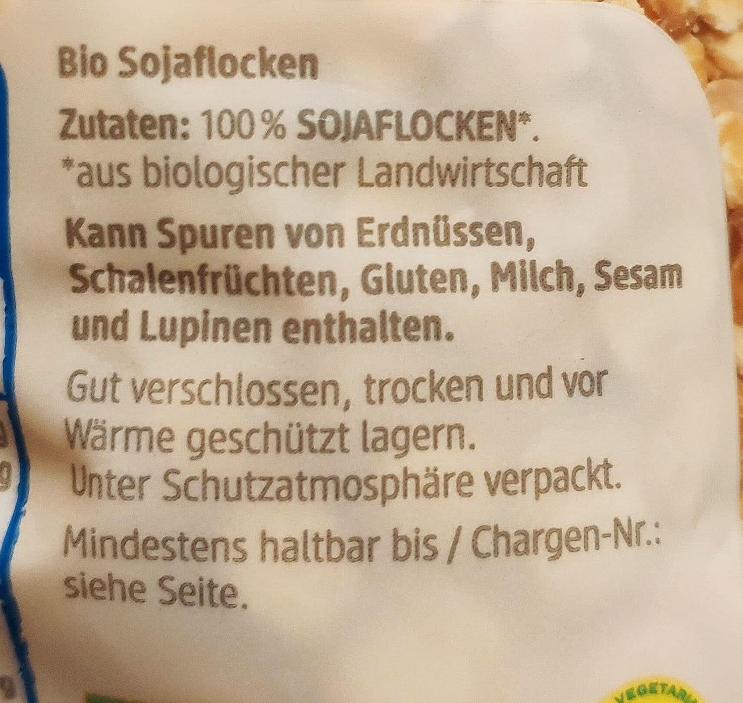Bio-Sojabohnenflocken, 500 Gramm Cereale Naty Shop