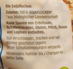 Bio-Sojabohnenflocken, 500 Gramm Cereale Naty Shop