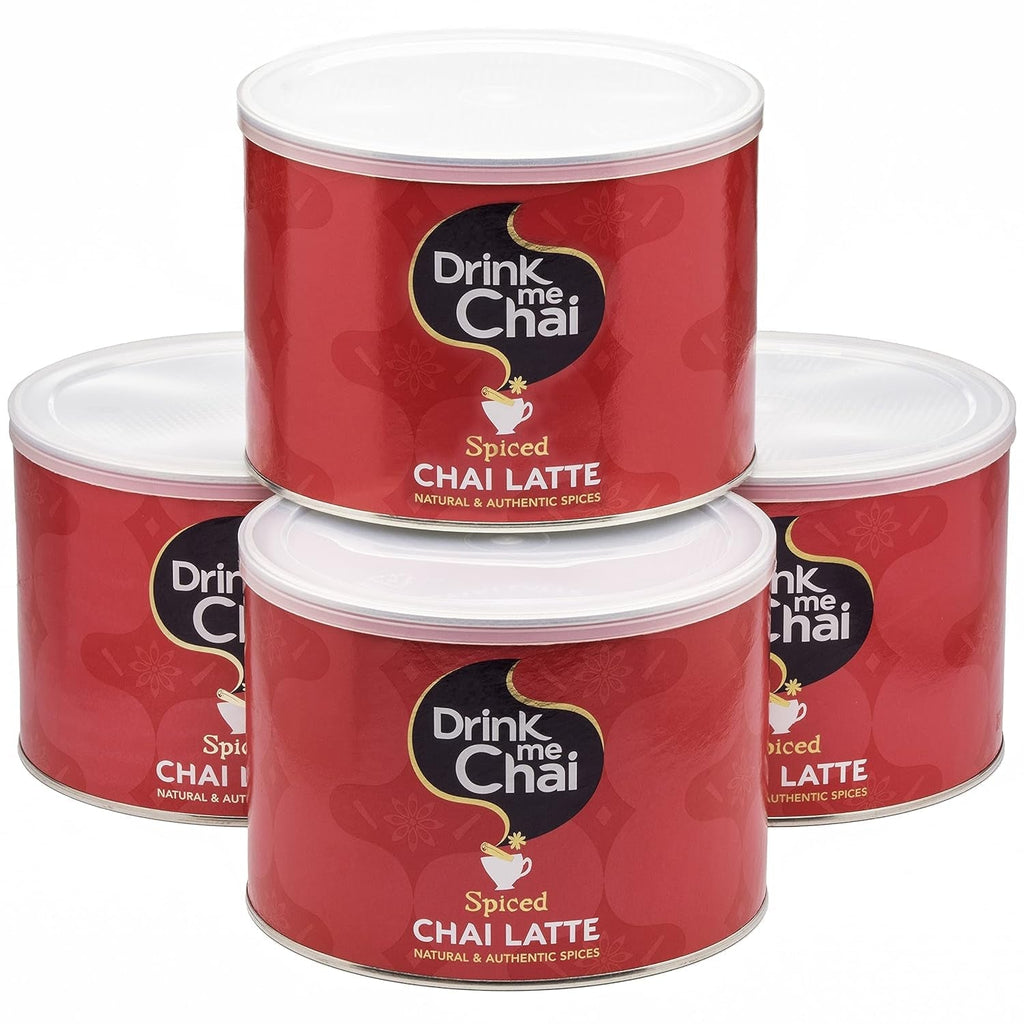 Drink Me Chai Chai Latte condimentat 1 kg (4 bucăți) – Adăugați doar apă, pudră Chai Latte (200 porții în total)