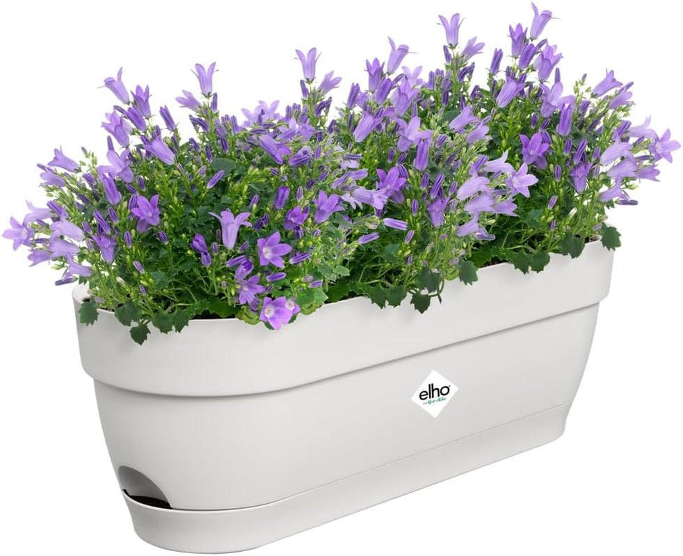 Elho Vibia Campana, ghiveci de balcon cu rezervor de apă, 50 cm, 100% plastic reciclat, Ø 49,0 x H 17,0 cm, negru/antracit