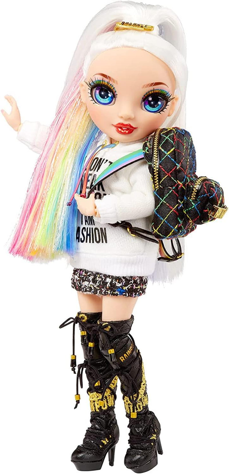 Rainbow High Junior High – KRYSTAL BAILEY – 23cm große Regenbogen-Modepuppe mit Outfit & Accessoires – Inclusive Stoffrucksack zum Öffnen und Schließen – Geschenk & Sammlerstück für Kinder ab 6 Jahren