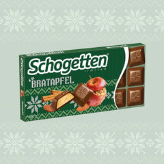 Schogetten Winter Edition mit reifen Äpfeln I Schokoriegel 100g I mit Vollmilchschokolade und in praktischen Einzelstücken
