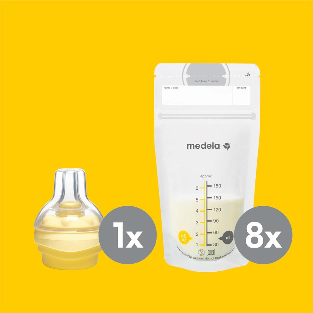 Medela Store & Feed Set | Muttermilch-Aufbewahrungsflaschen, Calma-Sauger, Muttermilchbeutel | Ohne BPA Zubehör Essen und Stillen Bebe Naty Shop