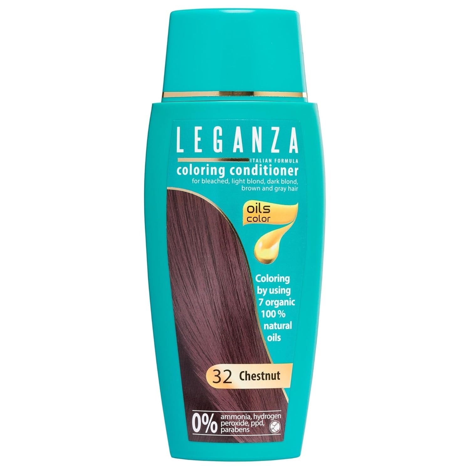Leganza Natural Balm Hair Dye Colour 71 Café Latte | Vopsea de păr fără amoniac | Îmbogățită cu 7 uleiuri naturale | 150 ml Vopsea pentru par Naty Shop 32 Chesnut