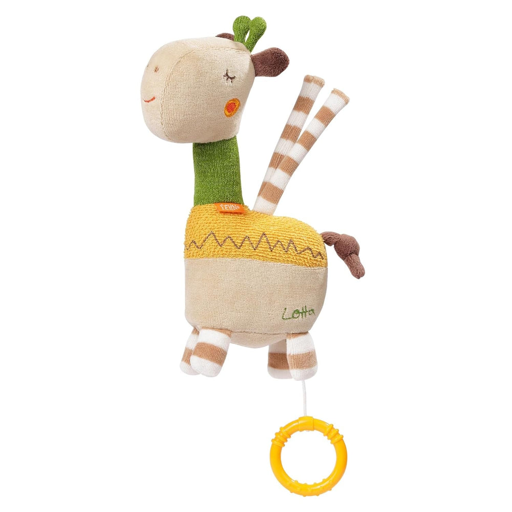 Fehn mini music box fairy - jucărie de pluș și ajutor pentru somn: cutie muzicală cu vânt cu melodia moale "Lacul lebedelor" liniștește în orice situație - pentru bebeluși și copii mici de la 0+ luni Jucarii Bebe Naty Shop Girafă