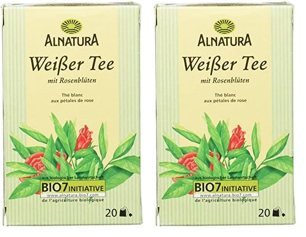 Ceai alb organic cu petale de trandafir, 20 pliculețe, 30 g