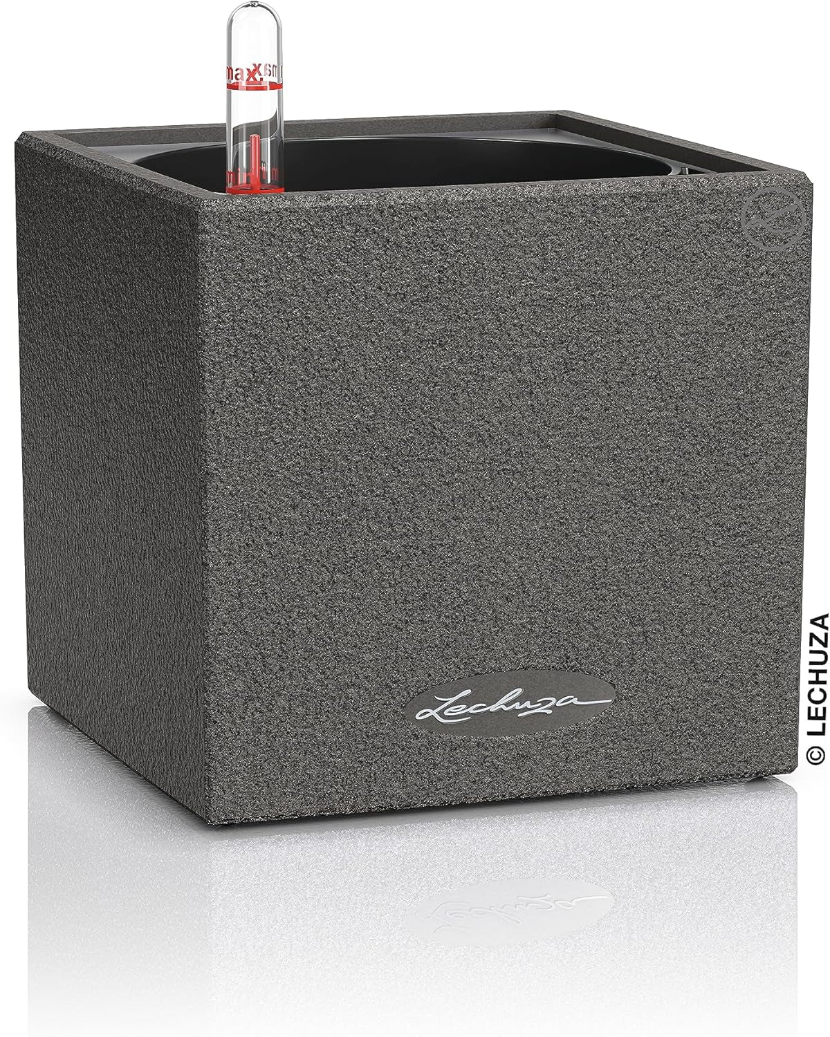 Cub de plante aromatice de înaltă calitate LECHUZA CANTO Stone 14 cu sistem de udare cu bețișor, gri piatră