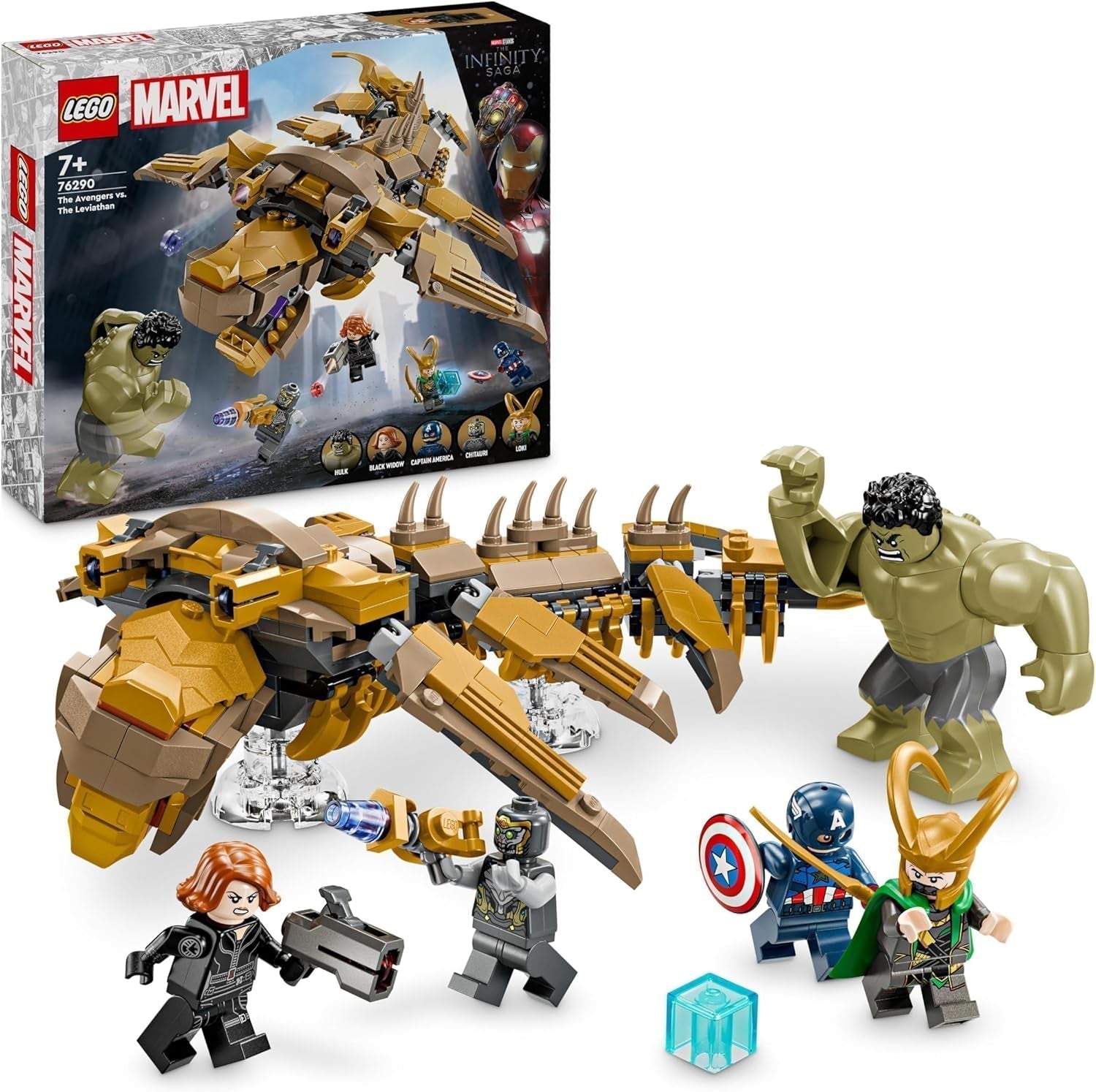 LEGO Marvel Avengers Vs. Leviathan-Bauspielzeugset mit Hulk und Captain America, Loki, Black Widow und Chitauri als Minifiguren, Avengers-Spielset für Jungen und Mädchen ab 7 Jahren. 76290 Bausätze Besuchen Sie den LEGO-Store. Standardtitel