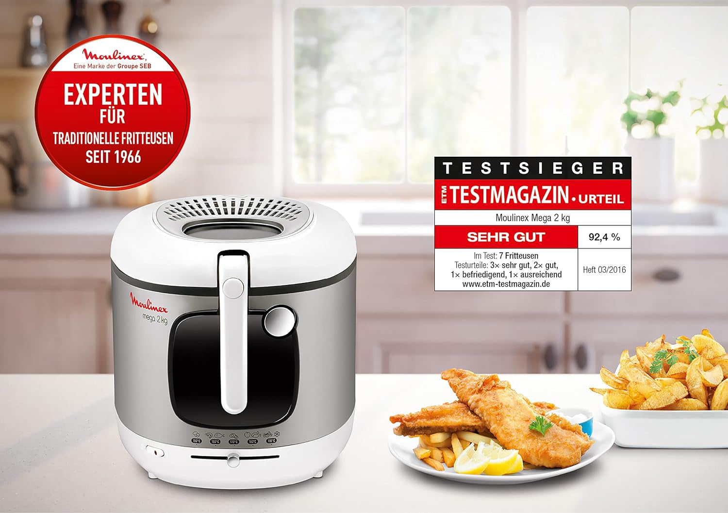 Fritteuse AM4800 Mega 2Kg, Ölfritteuse, Geruchsfilter, 1800 W Haushaltsgeräte Naty Shop