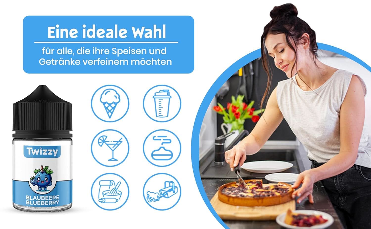 Twizzy Cranberry, Lebensmittelaroma - 60 ml - Intensives Aroma - Ideal zum Backen Aromen Naty Shop