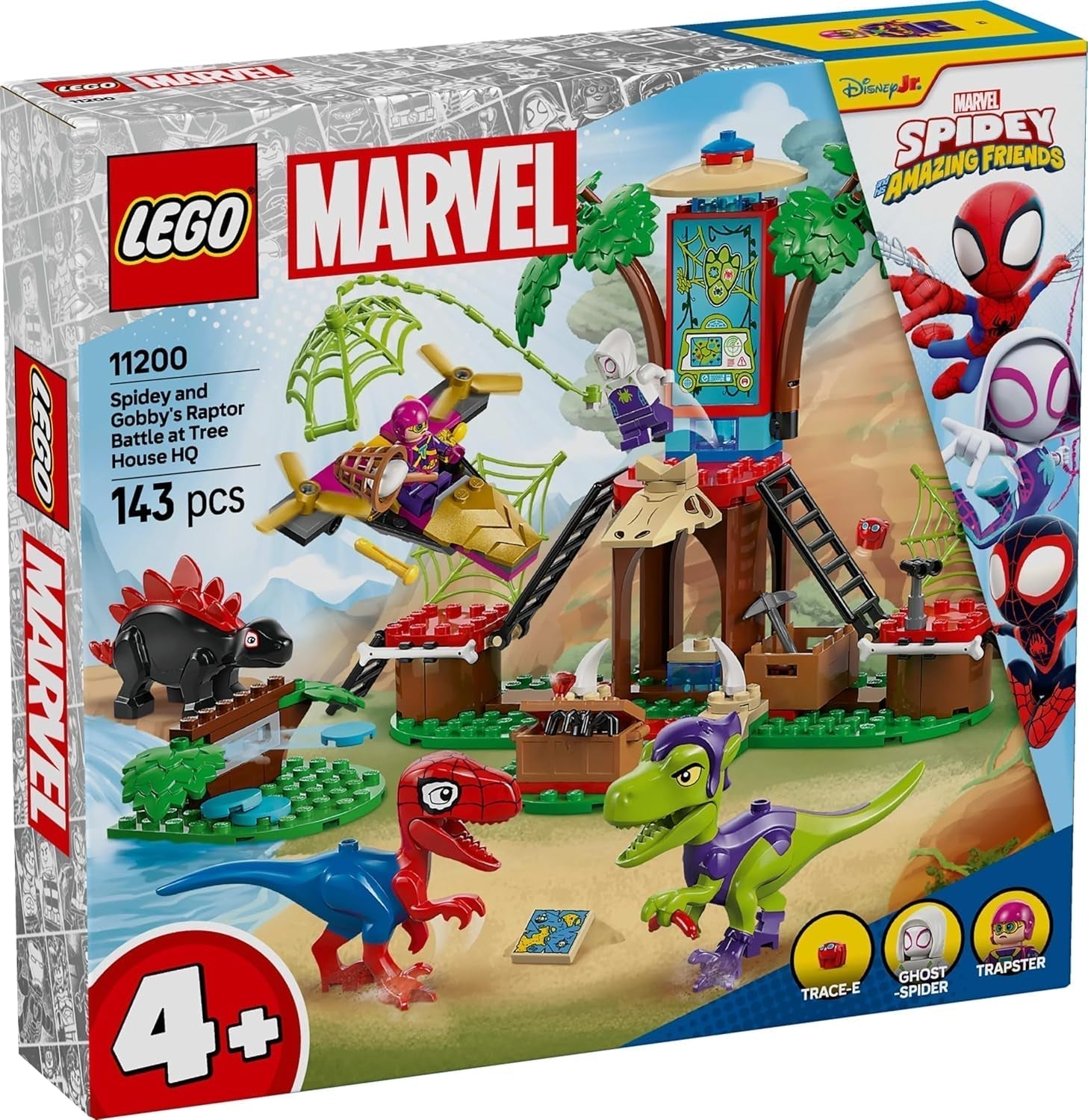LEGO Marvel Showdown im Baumhaus: Spidey-Rex Vs. Gobby-Raptor, Dinosaurier-Bau- und Spielset, Spielzeug-Dinosaurier-Geschenk für Jungen und Mädchen ab 4 Jahren, Spidey und seine Superfreunde 11200 Bausets Besuchen Sie den LEGO-Store