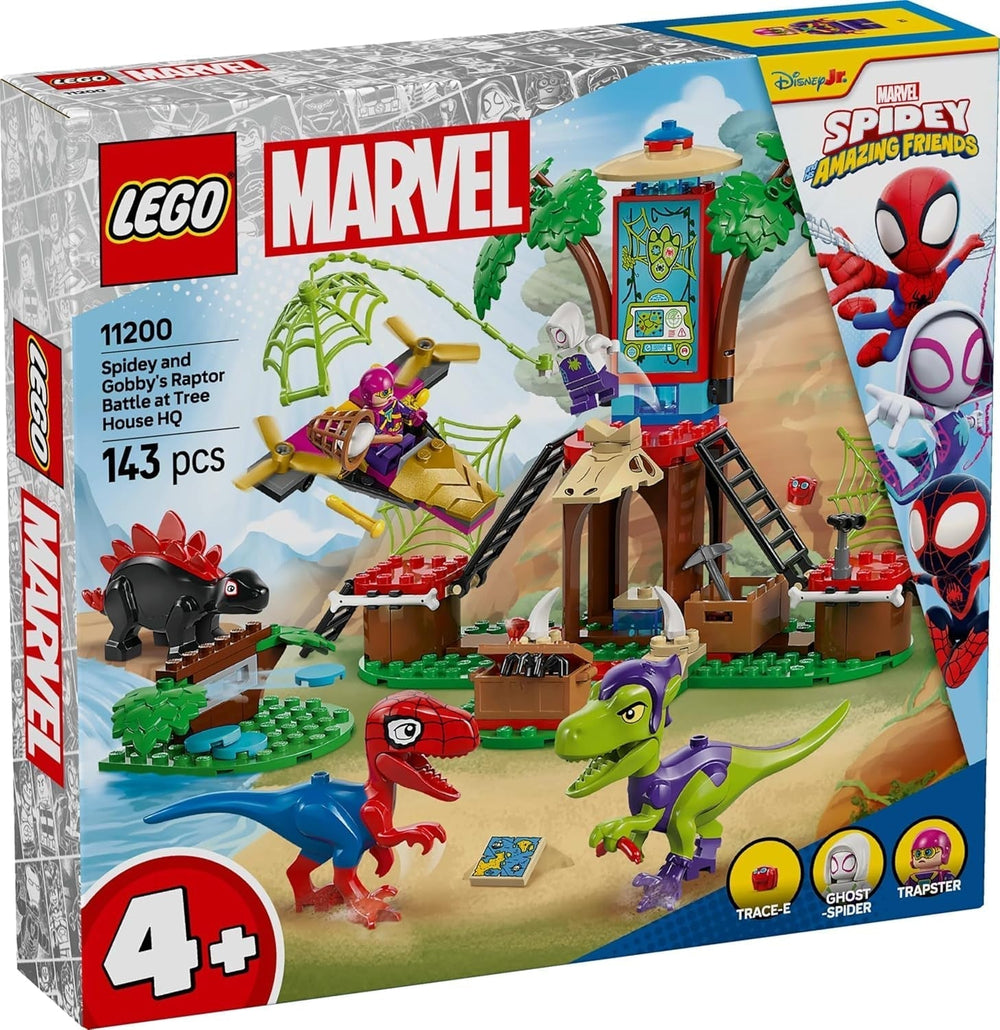 LEGO Marvel Showdown im Baumhaus: Spidey-Rex Vs. Gobby-Raptor, Dinosaurier-Bau- und Spielset, Spielzeug-Dinosaurier-Geschenk für Jungen und Mädchen ab 4 Jahren, Spidey und seine Superfreunde 11200 Bausets Besuchen Sie den LEGO-Store