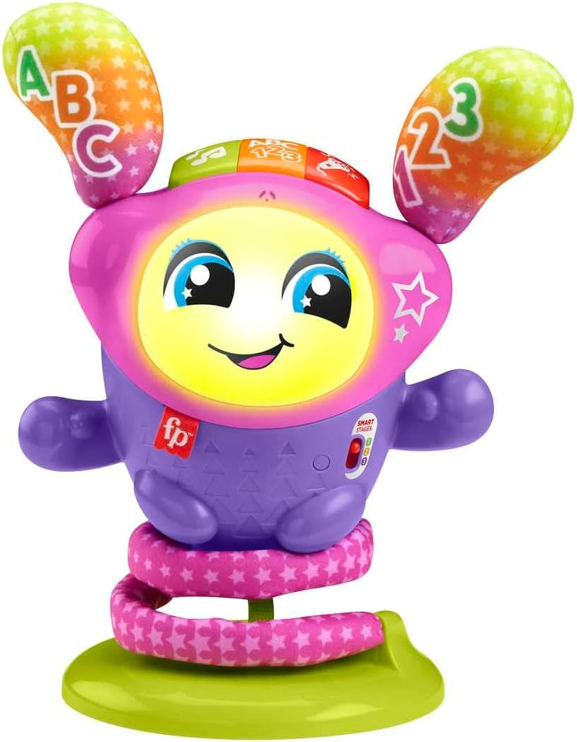 Fisher-Price DJ Bouncin' Star Baby Toys | Jucării educative pentru băieți și fete de 1 an | Cadouri pentru copii de 1 an | Jucării interactive pentru fete și băieți de 1 an | Versiunea în limba engleză 9-36m, HRC48 Jucarii Bebe Naty Shop Dj Tanzi/ Română