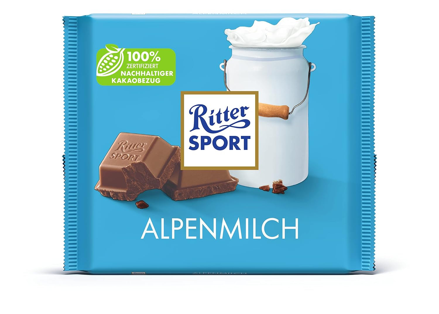 Ritter Sport 250g Alpenmilchschokolade, feinste Vollmilchschokolade mit cremigem Geschmack, klassische Schokolade zum Teilen mit Freunden, 11 Tafeln x 250g