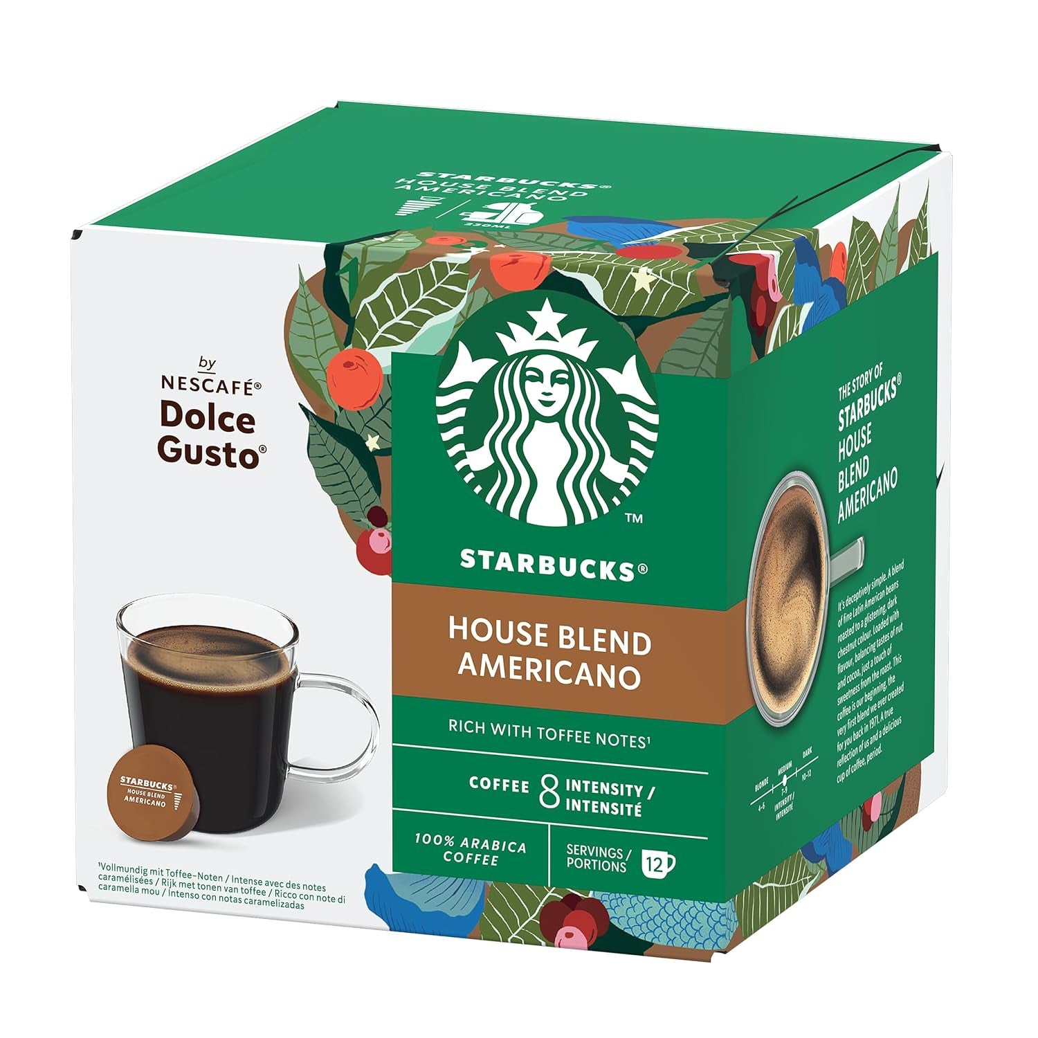 STARBUCKS House Blend by Nescafé Dolce Gusto, Mittlere Röstung, Kaffeekapseln 6 x 12 (72 Kapseln)