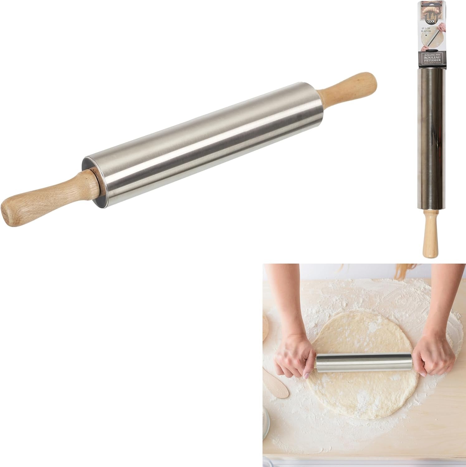 EDELSTAHLROLLE. H.42 T.5 CM