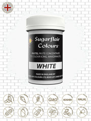 Colorant alimentar alb pentru paste Sugarflair, colorant alimentar pentru paste, fondant și marțipan, coloranți pastă - 25g