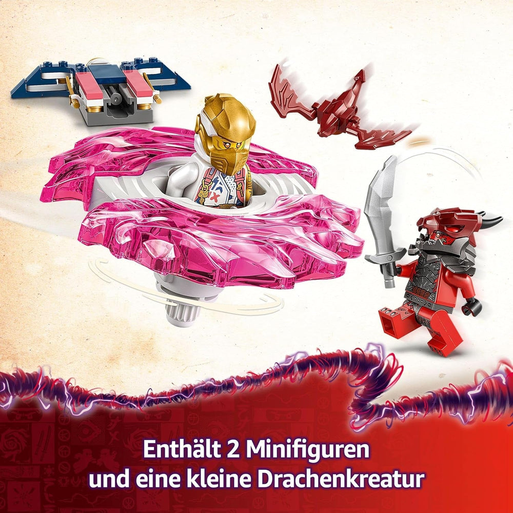 LEGO NINJAGO Soras Drache Spinjitzu-Spinner – Action-Ninja-Spielzeug mit 2 Minifiguren – Kleines Spielset für Kinder – Geschenkidee für Jungen und Mädchen ab 6 Jahren 71824 Bausets Besuchen Sie den LEGO-Store