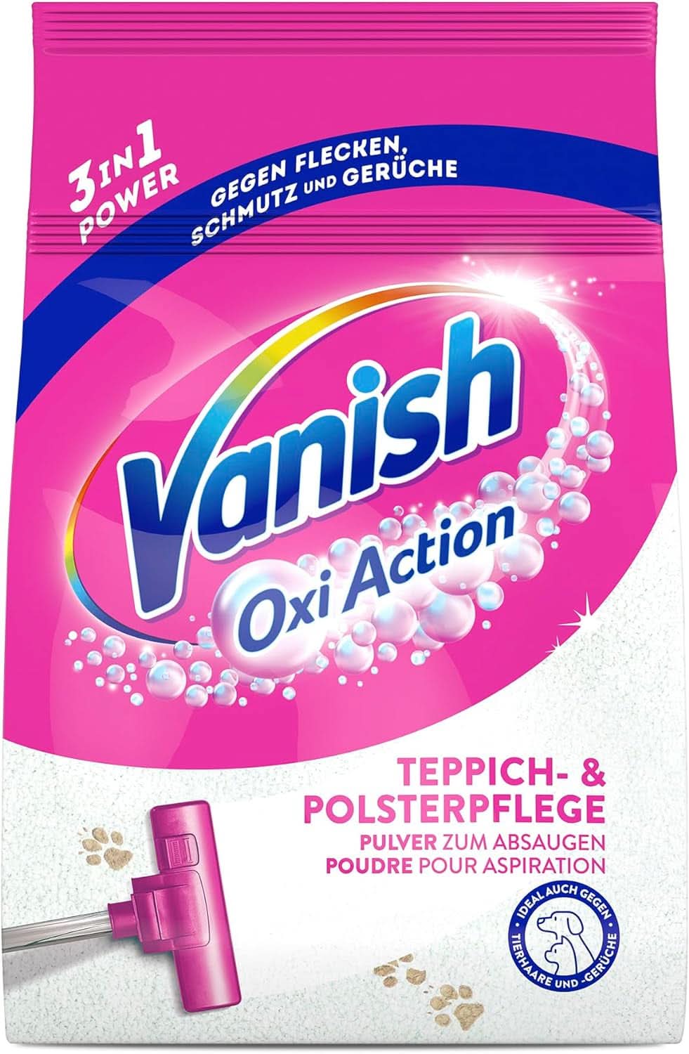 Vanish Oxi Action Teppich- und Polsterreinigungspulver – 1 x 820 g – reinigt große Flächen von Teppichen und Polstern von Schmutz, Geruch und Staub. Waschmittel Naty Shop