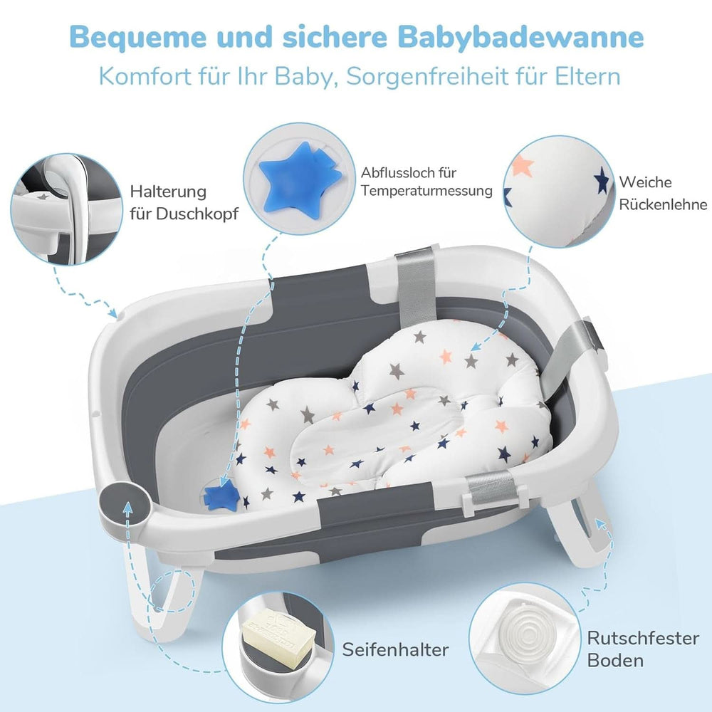 DEANIC tragbare und faltbare Badewanne, geeignet für 0-6-12 Monate alte Mutter und Kind Naty Shop
