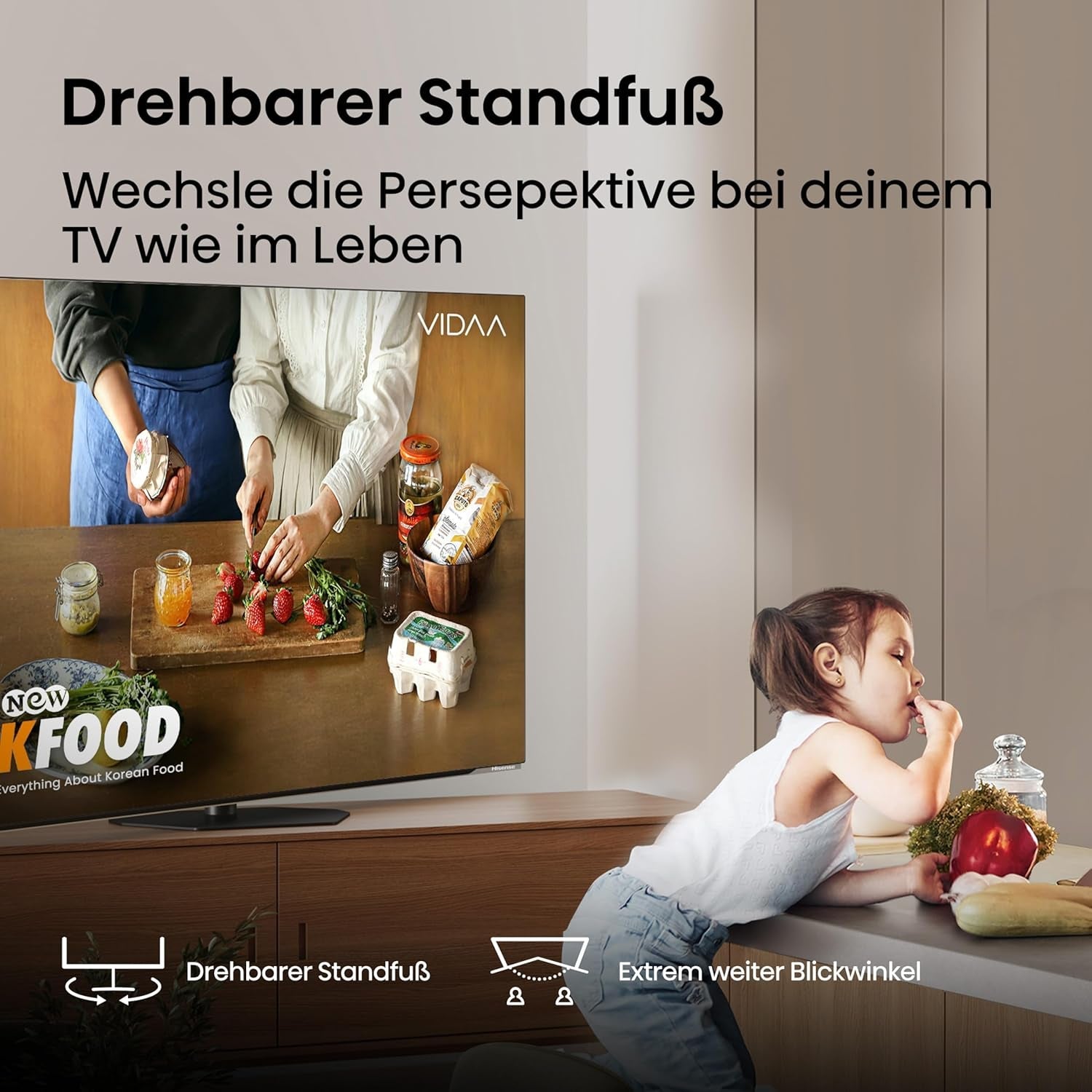 Televizor Hisense 55A85Q 139 cm (55 inch), Smart TV OLED 4K UHD, 120 Hz, HDMI 2.1, Mod Joc Pro, AMD FreeSync Premium, Dolby Vision IQ și Atmos, Bluetooth, Alexa încorporată, Negru, [2025]