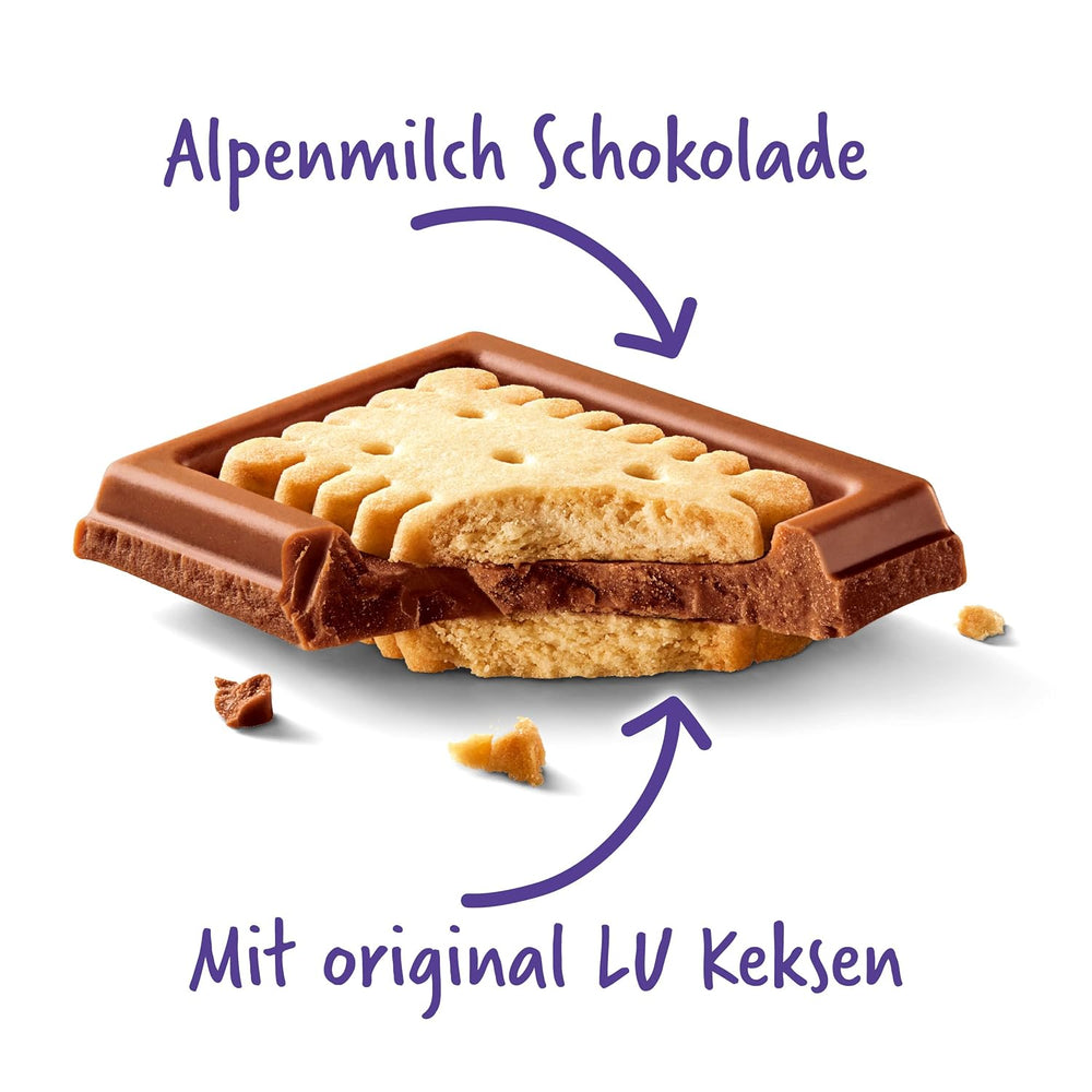 Milka LU – Alpenmilchschokolade mit knusprigen LU-Keksen – 87g