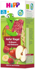 HiPP Schildkröten-Haferriegel mit Erdbeeren und Himbeeren, ab 1 Jahr, 8 x (5x20g)