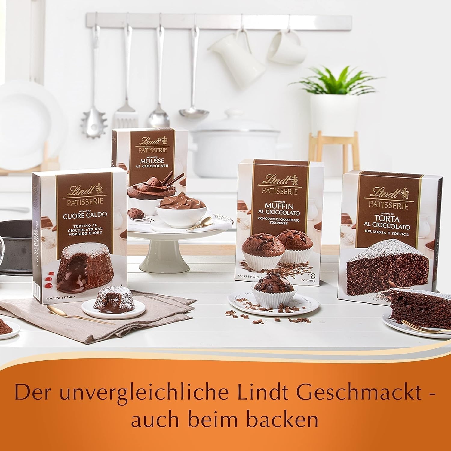 Lindt & Sprüngli Feines Backen Kuchenmischung, Backmischung, 8 Portionen, Laktosefrei, 400 G Mischung zum Backen und Kochen Naty Shop